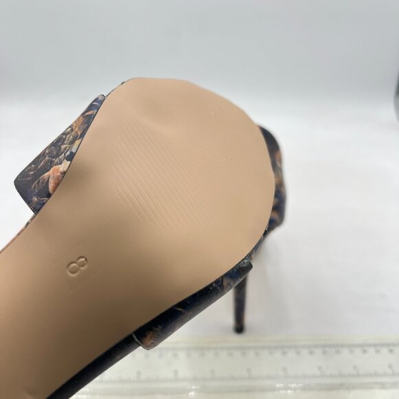 Pazzion Floral Print Open Toe High Heel D'Orsay Pumps Slip On Two Pieces Sandal - Picture 5 of 7